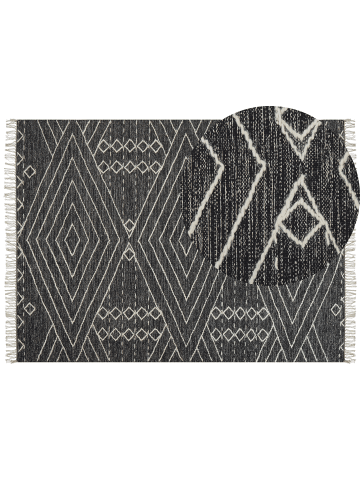 Beliani Kurzflor KHENIFRA in Schwarz/Weiß - (W) 160 x (H) 1 x (L) 230 cm