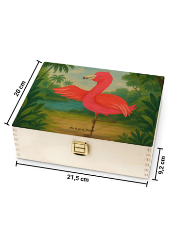 Mr. & Mrs. Panda Tee Box Flamingo Yoga Design ohne Spruch in Weiß