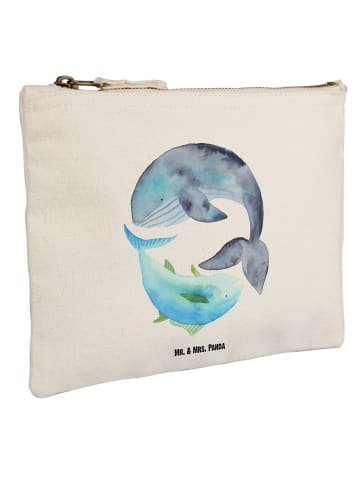 Mr. & Mrs. Panda Schminktasche Walfisch Thunfisch ohne Spruch in Weiß