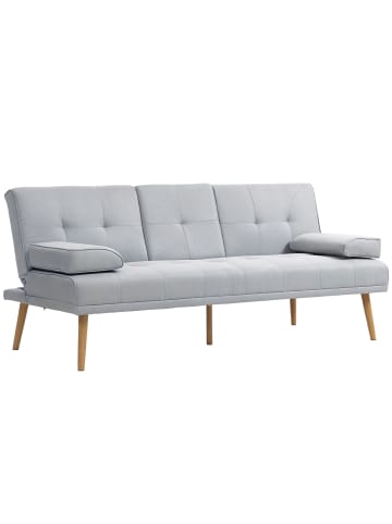 HOMCOM Schlafsofa-181L x 77B x 78H cm-Hellgrau