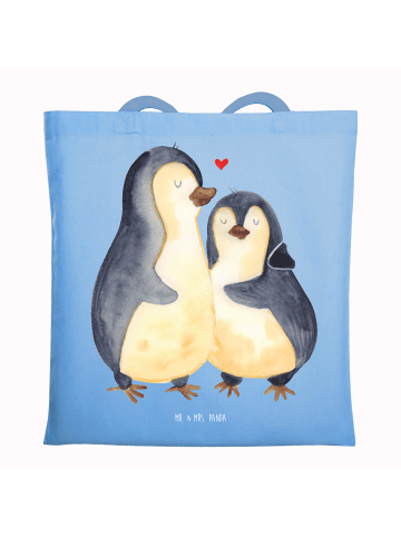 Mr. & Mrs. Panda shopping tasche Pinguin umarmen ohne Spruch in Sky Blue