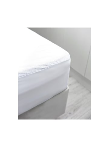 COFI 1453 Matratzenschoner mit Rundumgummizug Matratzenauflage in Weiß