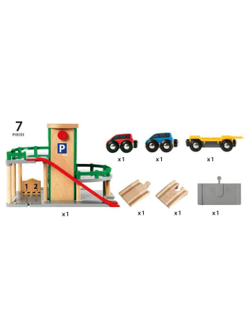 Brio Brio Aktionsspiel Parkhaus, Straßen & Schienen in bunt