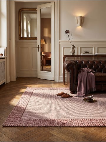KADIMA DESIGN Teppich Kurzflor für Fußbodenheizung CALDER minimalistisch in Beerenrot