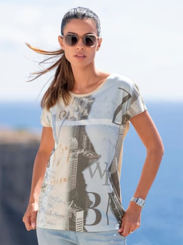 Heine Kurzarmshirt in ecru-bleu-bedruckt