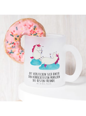 Mr. & Mrs. Panda Motivtasse Einhorn Sekt mit Spruch in Transparent