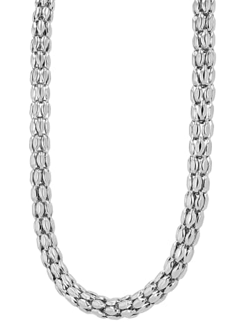 Adeliás Damen Halskette aus Edelstahl mit Strass Steinchen 34 cm in silber