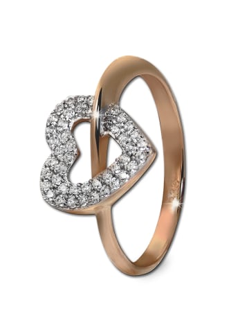 GoldDream Goldring 333 Rosegold - 8 Karat, Herz Größe 58 (18,5)