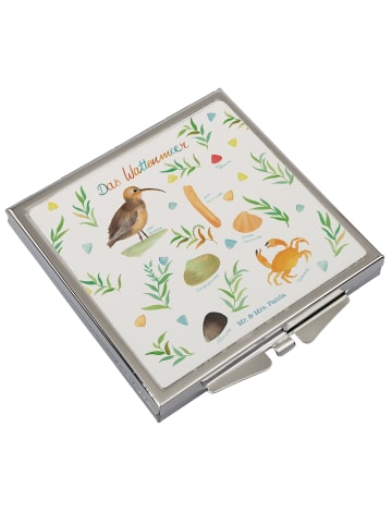 Mr. & Mrs. Panda Handspiegel Wattenmeer mit Spruch in Bunt