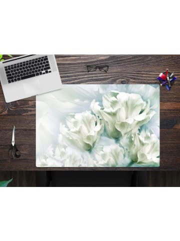 Cover-your-desk.de  Schreibtischunterlage – “Romantische weiße Tulpen“ (L)60 x (B)40 