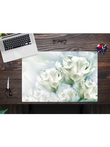 cover-your-desk.de  Schreibtischunterlage – “Romantische weiße Tulpen“ (L)60 x (B)40 