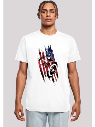 F4NT4STIC T-Shirt T-Shirt 'Marvel Avengers Captain America Streaks' in weiß