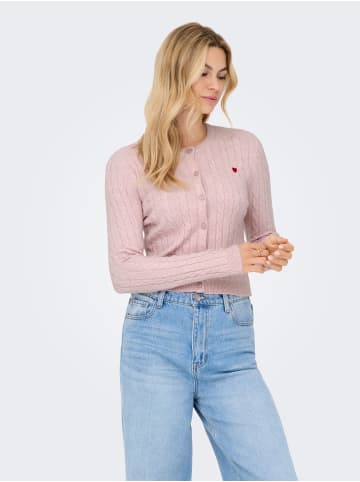 ONLY LS Cable Button Cardigan in Burnished Lilac