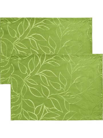 Erwin Müller Jacquard, Baumwollmischung Outdoor-Tischset 2er-Pack Terrassa in apfelgrün