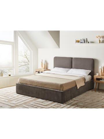 Beliani 3-tlg Doppelbett ARBOIS in Beige/Schwarz