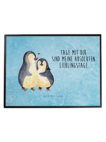 Mr. & Mrs. Panda Schreibunterlage Pinguin umarmen mit Spruch in Eisblau