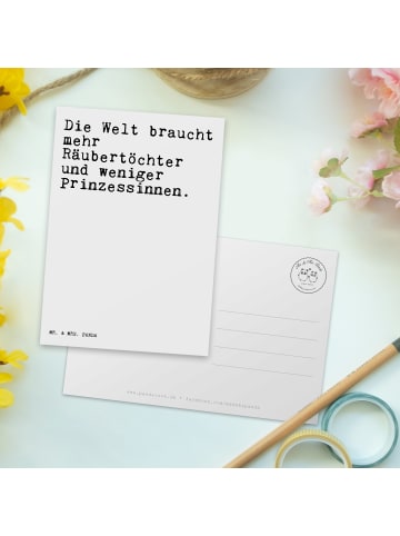 Mr. & Mrs. Panda Postkarte Die Welt braucht mehr... mit Spruch in Weiß