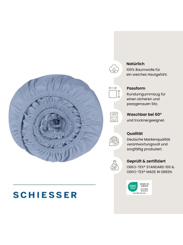 Schiesser Edeljersey-Spannbettlaken Jessi in Hellblau
