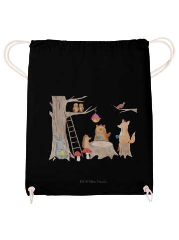 Mr. & Mrs. Panda Tasche Waldtiere Picknick mit Spruch in Schwarz