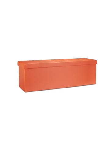 relaxdays Faltbare Sitzbank in Orange - (B)114 x (H)38 x (T)38 cm