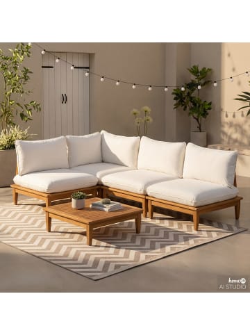 home24 Modul‑Lounge‑Eckelement Livaro in Akazie Braun / Creme