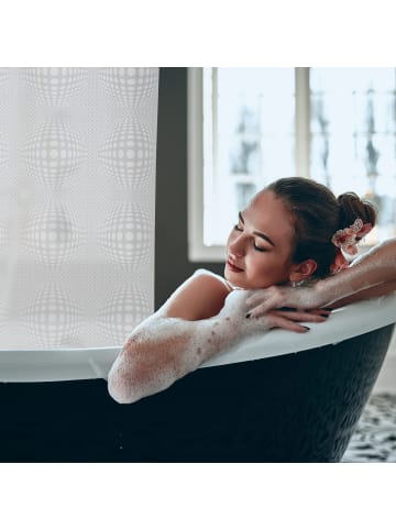 relaxdays Duschrollo in Weiß - (B)120 x (H)240 cm
