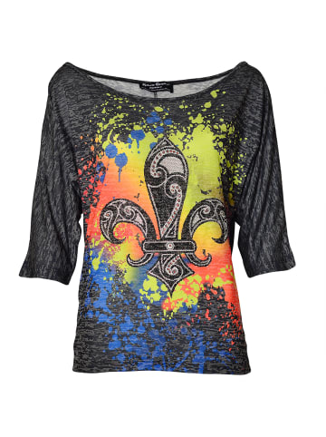 Roberto Geissini Grafitti Lilie T-Shirt Schwarz