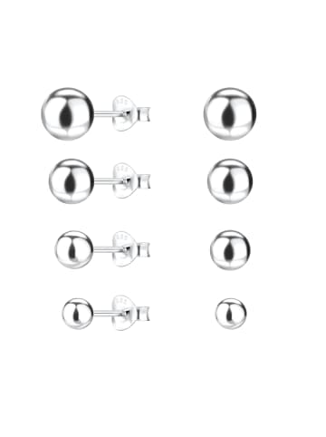 Alexander York Ohrstecker-Set BALL in 925 Sterling Silber, 4-tlg. in silver
