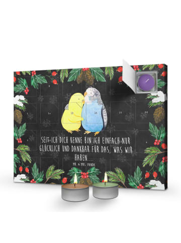 Mr. & Mrs. Panda adventskalender kerzen Wellensittich Liebe mit ... in Kreidetafel
