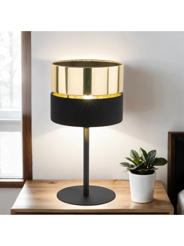 Licht-Erlebnisse Tischlampe Ø 20 x (H)38.5 cm in Schwarz GoldSchwarz Gold