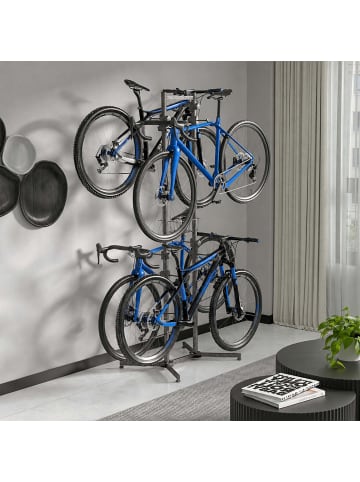 relaxdays Fahrradständer in Schwarz- (B)75 x (H)210 x (T)61 cm