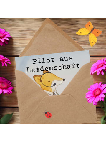 Mr. & Mrs. Panda Deluxe Karte Pilot Leidenschaft Design mit Spruch in Weiß