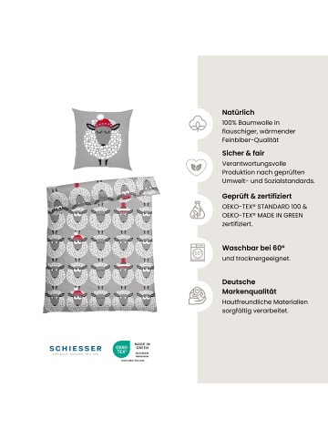 Schiesser Feinbiber Bettwäscheset Sippa 2-teilig in Grau