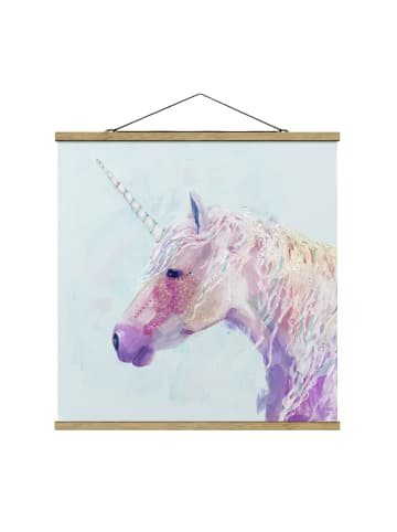 WALLART Stoffbild mit Posterleisten - Mystisches Einhorn II in Rosa