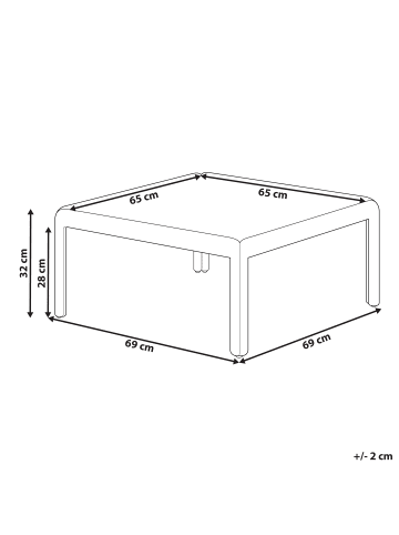 Beliani Couchtisch FERRETTI in Beige - (W) 69 x (H) 32 x (L) 69 cm
