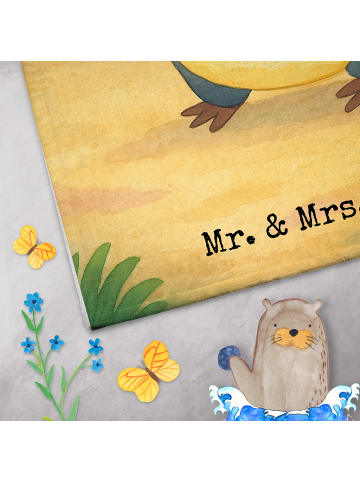 Mr. & Mrs. Panda Handtuch Klein Pinguin Kokosnuss Design ohne Sp... in Weiß