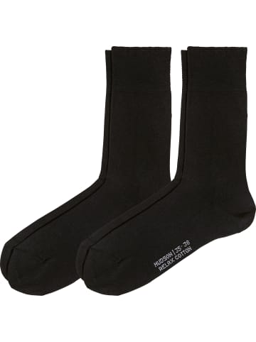 Hudson Socken mit Softbund 2 Paar Relax Cotton in schwarz