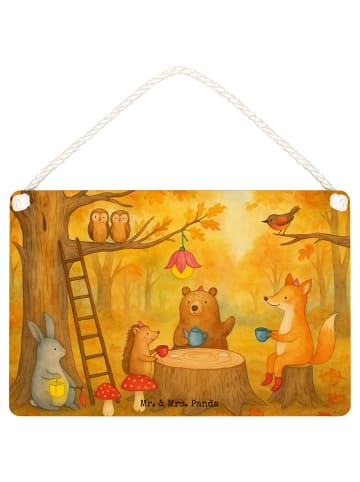 Mr. & Mrs. Panda Türschild Waldtiere Picknick Design ohne Spruch in Weiß