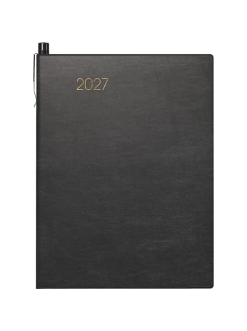 BRUNNEN Taschenkalender 10x14cm 1 Woche/2 Seiten Kunstleder schwarz 2027