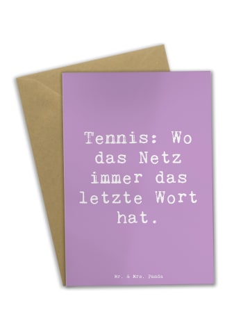 Mr. & Mrs. Panda Grußkarte Spruch Tennis Netz mit Spruch in Lavendeltraum