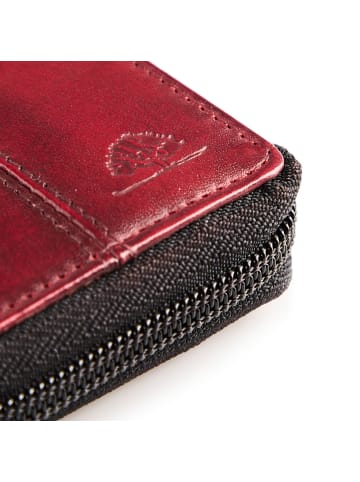 Greenburry Destressed Geldbörse RFID Schutz Leder 10.5 cm deep red