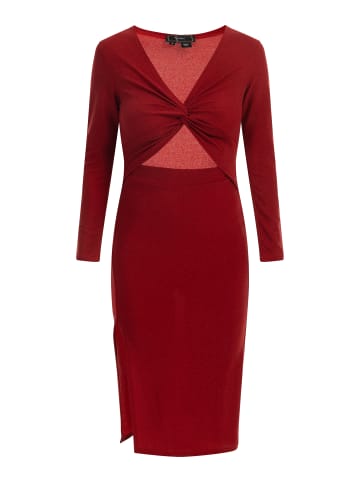 faina Damen Abendkleid Mit Glanzgarn in Rot