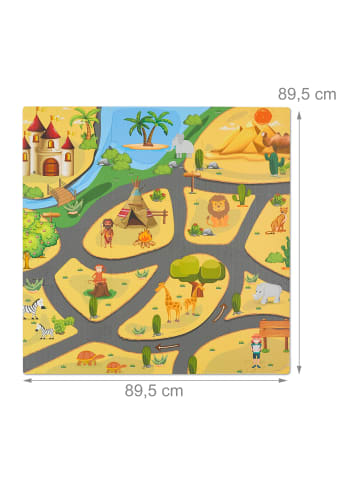 relaxdays 21-tlg. Puzzlematte "Safari" in Bunt