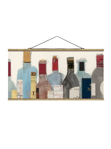 WALLART Stoffbild mit Posterleisten - Wein & Spirituosen II in Blau