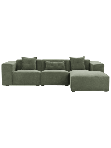 Beliani Ecksofa DOLVA in Grün/Schwarz - (W) 294 x (H) 72 x (L) 170 cm