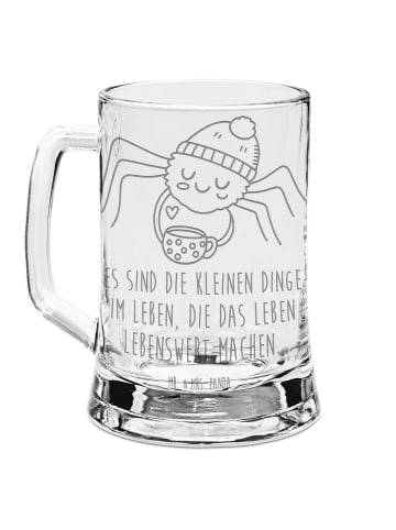 Mr. & Mrs. Panda Bierglas Spinne Agathe Kaffee mit Spruch in Transparent