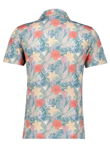 Ragman Softknit-Hemd mit Tropical-Print, kurzarm in Mehrfarbig