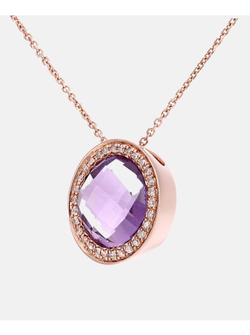 Diamant L'éternel Halskette mit Anhänger aus 375 Roségold mit Diamant mit Amethyst