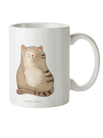 Mr. & Mrs. Panda Kindertasse Katze Sitzen ohne Spruch in Weiß