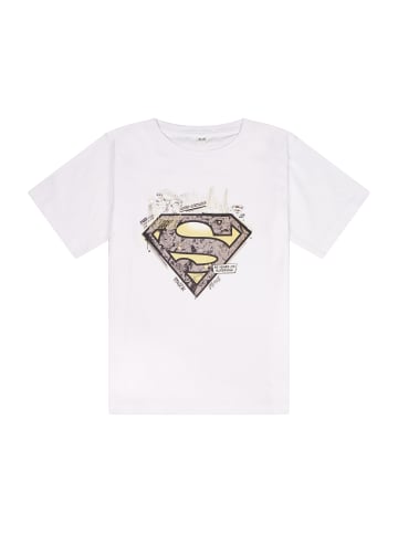 Superman T-Shirt Superman Man of Steel Logo in Weiß